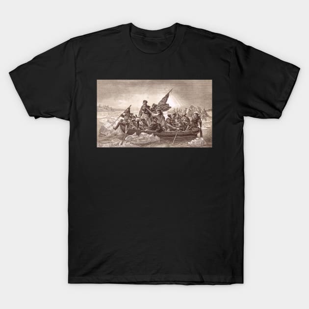 Washington Crossing Delaware Christmas Night  Dec 25 1766 T-Shirt by artfromthepast